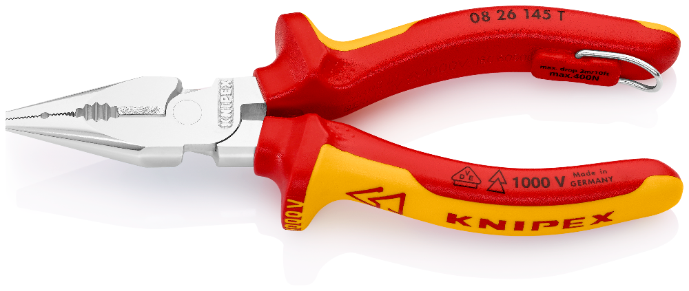 KNIPEX Herramientas - Alicates de punta larga sin cortador, puntas planas  (3841190)