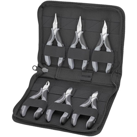 6 Pc Electronics ESD Pliers Set in Zipper Pouch | KNIPEX Tools