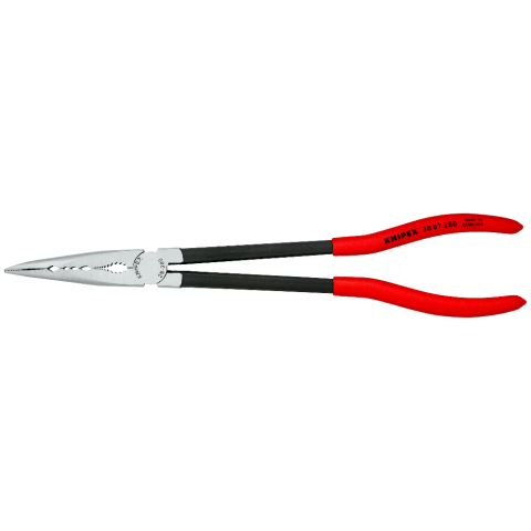 Knipex 28 81 280 11 Long Reach Bent Needle Nose Pliers with Transvers –  Crawford Tool