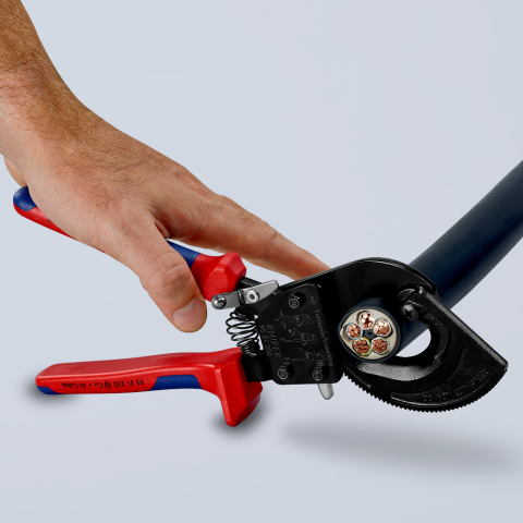 Knipex Cable Cutters (ratchet action) suitable for aluminum cable