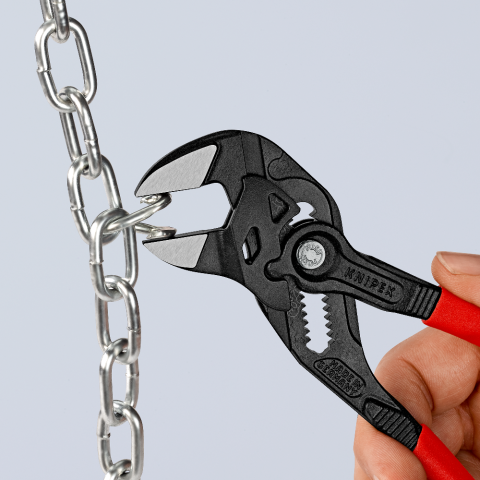 Knipex Tenaza llave alicate y llave en una sola herramienta gris  atramentado, recubiertos de plástico 180